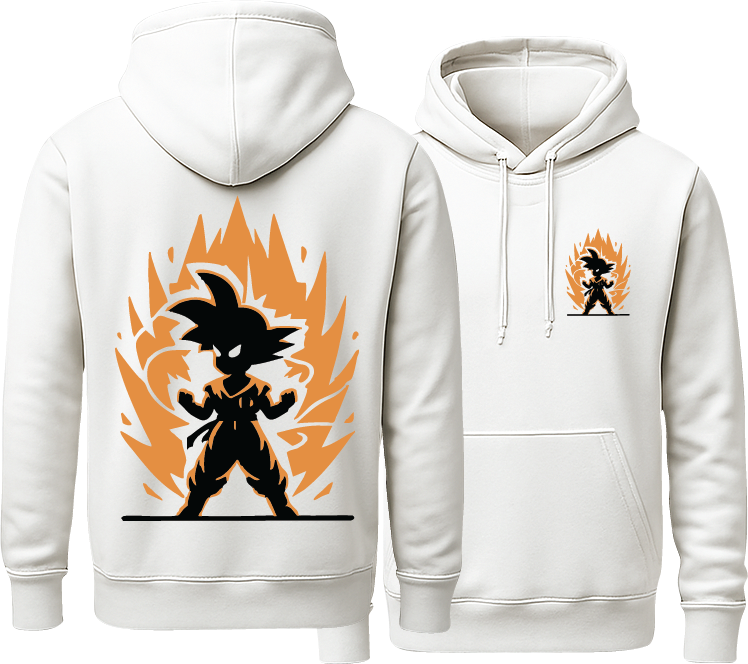 White hoodie branded anime